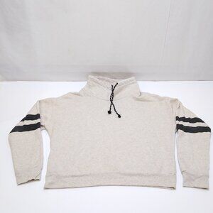 Fitz + Eddi Pullover Sweater 46" Large Turtleneck Pull String Color Block Ivory